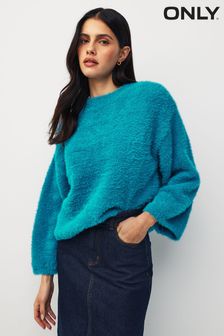 ONLY Blue Long Sleeve Eyelash Knit Cosy Jumper (Q67079) | AED194