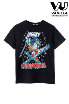 Черный Sonic - Рождественская футболка для мальчиков Vanilla Underground (Q67104) | €19