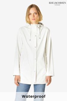 Biały - Ilse Jacobsen Waterproof Straight Fit Lightweight Rain Jacket (Q67115) | 695 zł