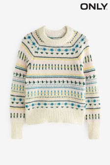 ONLY Cream Fairisle Chunky Knitted Jumper (Q67118) | €21.50