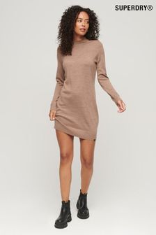 Superdry Brown Merino Knit Dress (Q67162) | kr1,058