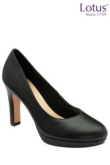 Lotus Black Chrome Round Toe Court Shoes (Q67188) | ₪ 302