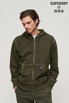 Superdry Green Contrast Stitch Relaxed Zip Hoodie (Q67189) | 92 €