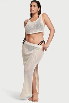 Victoria's Secret Linen Cream Crochet Cropped Cover Up (Q67195) | €40