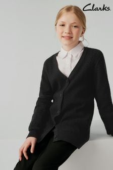 Clarks Black Senior Girls School Longline Cable Cardigan (Q67207) | €25 - €28