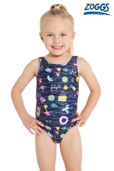 Bañador azul de niña con espalda redonda de tejido ecológico de Zoggs (Q67236) | 25 €