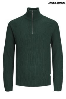 JACK & JONES Green 1/4 Zip Up Knitted Jumper (Q67303) | €21.50