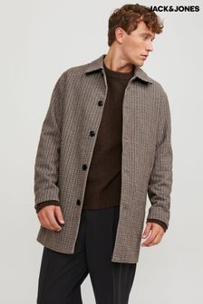 JACK & JONES Brown Wool Blend Tailored Coat (Q67330) | €50