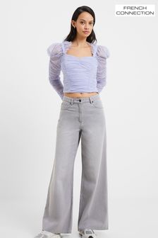 French Connection Denver Denim Relaxed Wide Leg Trousers (Q67405) | 322 QAR