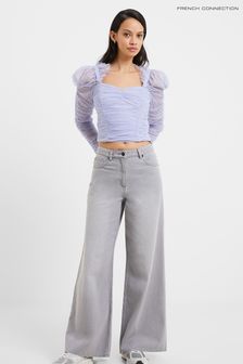 French Connection Denver Denim Relaxed Wide Leg Trousers