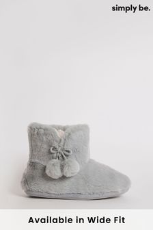 Simply Be Wide Fit Faux Fur Lined Slipper Boots (Q67573) | 107 LEI
