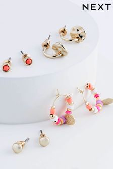 粉色 - 圓圈和耳釘 4 套裝 (Q67681) | NT$390