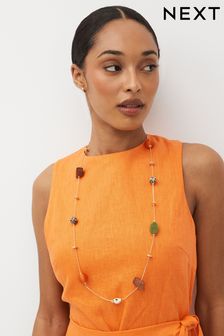 Verde - Collar largo de cuerda con cuentas (Q67686) | 24 €