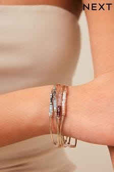 Rosa - Set mit Stretch-Armbändern mit zarten Perlen aus Recycling-Messing (Q67710) | 18 €