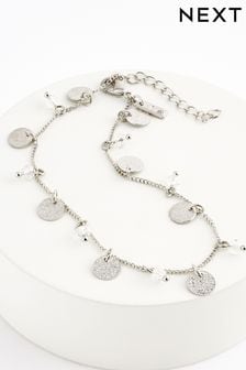 Silver Tone Disc Anklet (Q67741) | AED32