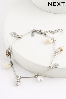 Silver Tone Shell Drop Anklet (Q67751) | 15 €