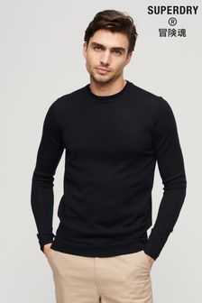 Schwarz - Superdry Studios Pullover aus Merinowolle mit Rundhalsausschnitt (Q67838) | 38 €