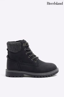 River Island Black Boys Worker Boots (Q67897) | €18.50