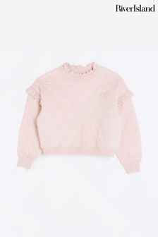 River Island Girls Quilted Sweat Top