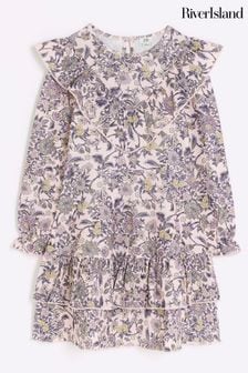 River Island Girls Printed Fouchette Dress (Q67916) | kr370