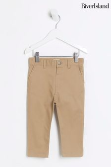 Brown - River Island Mini Boys Stretch Chino Trousers (Q67930) | €16