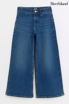 River Island Blue Girls Denim Wide Leg Jeans (Q67931) | $44 - $55