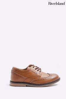 River Island Brown Boys Brogue Shoes (Q67984) | KRW53,400