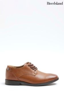 River Island Brown Boys Tan Point Shoes (Q67990) | $55