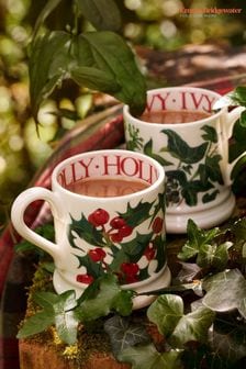 Emma Bridgewater Set of 2 Cream Holly & Ivy 1/2 Pint Mugs Boxed (Q68037) | €79