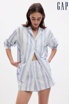 Modro-bela črtasta - Srajca pižame iz poplina Gap (Q68098) | €34