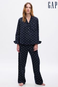 Bleumarin cu buline - Set pijama din flanel Gap bumbac Imprimeuri (Q68120) | 298 LEI