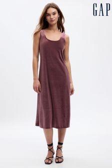 Gap Purple Velour Scoop Neck Sleeveless Midi Dress (Q68123) | €15