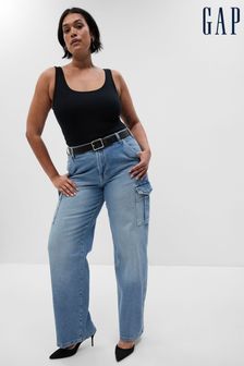 Helles Indigo - Gap 90s Mid Rise Loose Cargo Jeans (Q68130) | 86 €