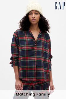 Gap Red and Blue Relaxed Flannel Long Sleeve Pyjama Shirt (Q68143) | LEI 179