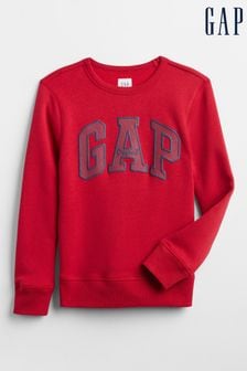 Czerwony - Bluza Gap z okrągłym dekoltem i logo (4-13 lat) (Q68309) | 115 zł