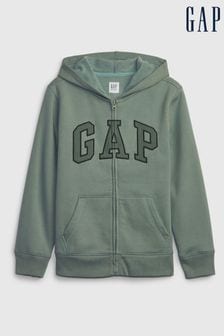 Vert - Sweat à capuche zippé doublé de Gap logo en polaire (4-13 ans) (Q68328) | €35