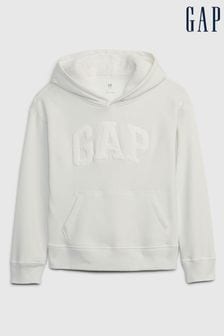 Gap White Arch Logo Sherpa Fleece Hoodie (4-13yrs) (Q68337) | €18.50