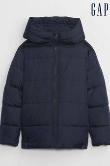 Niebieski - Odporna na deszcz, ciepła pikowana kurtka puchowa Gap (4-13 lat) (Q68341) | 315 zł
