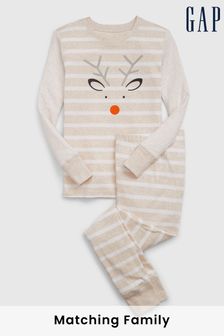 Gap Cream Reindeer Family Christmas Kids Pyjamas (Q68354) | €15.50