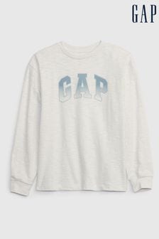 Crème - T-shirt Gap Arch à logo et manches longues à col ras du cou (4-13 ans) (Q68362) | €16