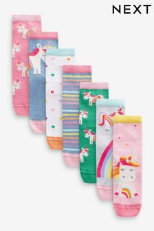 Cotton Rich Unicorn Ankle Socks 7 Pack