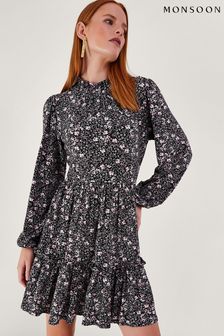 Monsoon Madison Black Print Dress (Q68576) | €31