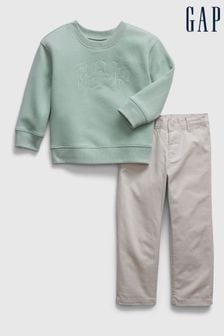 Set bluză și pantaloni de trening cu logo Pantaloni Gap (6 luni - 5 ani) (Q68578) | 239 LEI