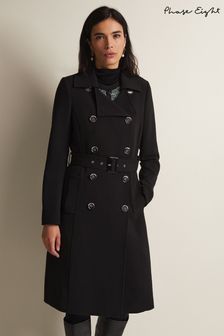 Phase Eight Black Smart Layana Trench Coat (Q68612) | €253