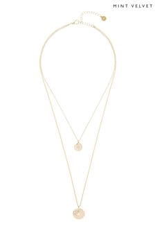 Zlata lahka - večslojna ogrlica v Mint Velvet tonu (Q68658) | €14