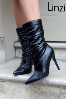 Linzi Black Nyx Ruched Boots (Q68787) | €70