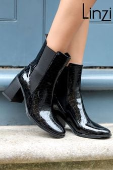 Черн. с эффектом крокодил. кожи - Классические ботинки на каблуке Chelsea Linzi Asher (Q68811) | €56