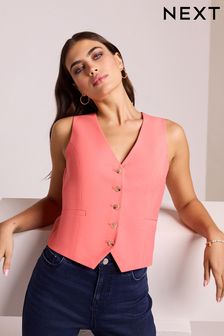 Coral Pink Tailored Waistcoat (Q68857) | ₪ 127