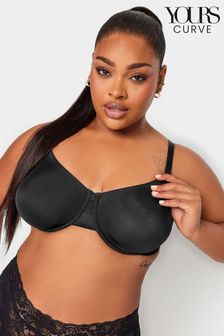 Yours Curve Black Smoothing Moulded Microfibre Underwired Non Padded Bra (Q68886) | ₪ 121