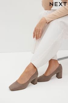 Mink Brown Regular/Wide Fit Forever Comfort® Square Toe Court Shoes (Q68967) | $38